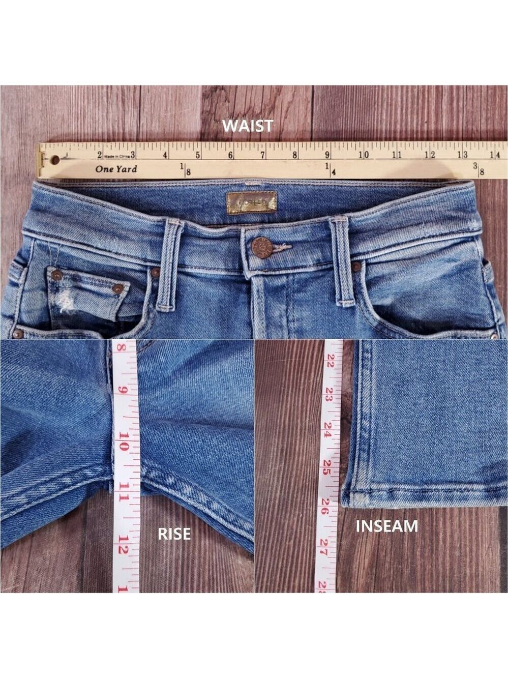 Mother Womens Size 27 The Tomcat Play Like A Pirate Straight Leg Jean Distressed - Picture 16 of 16